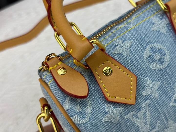 Louis Vuitton Nano Speedy Bag – Sky Blue Monogram Denim Crossbody (Brand New)